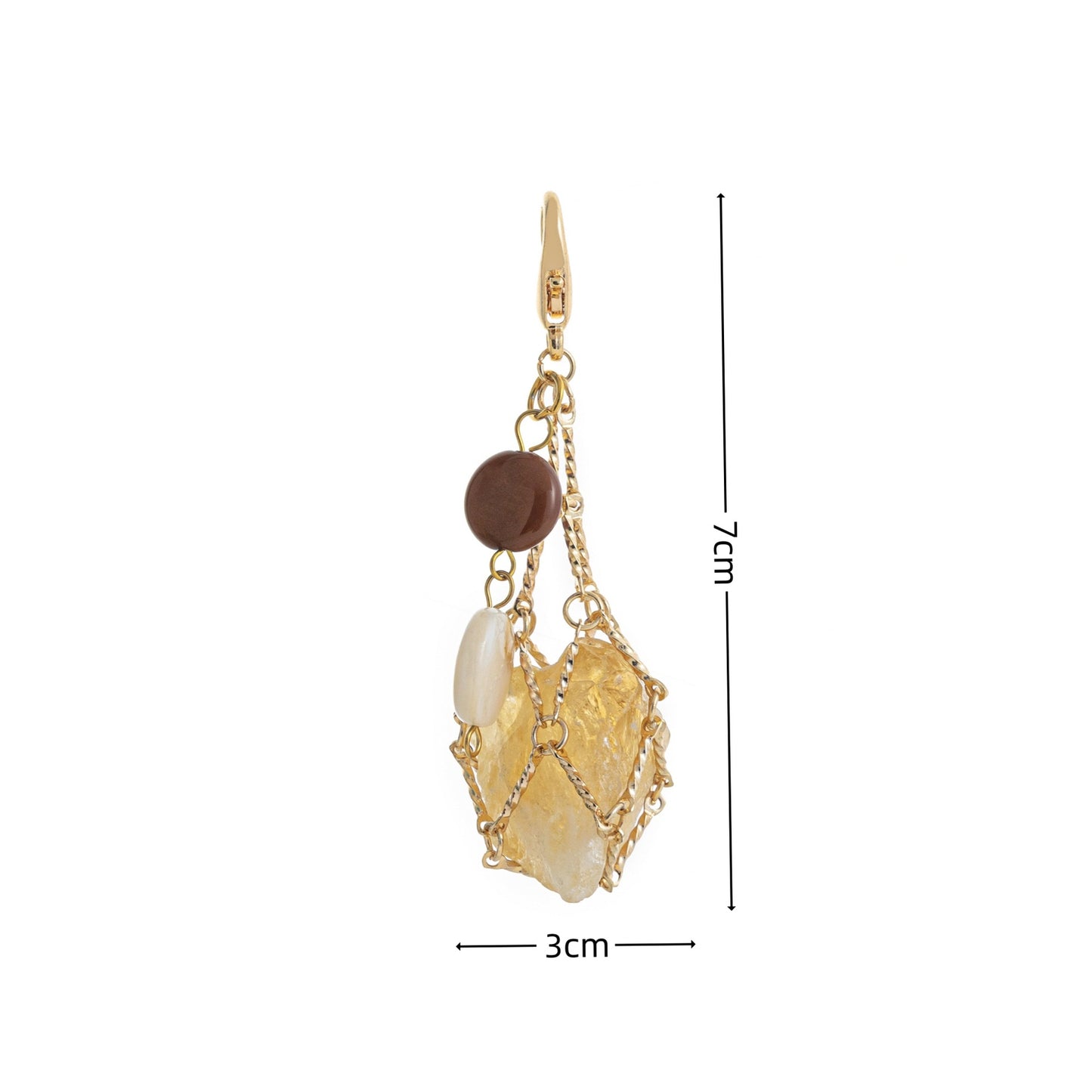 Wire-Wrapped Raw Stone Charm – Bohemian Crystal Pendant