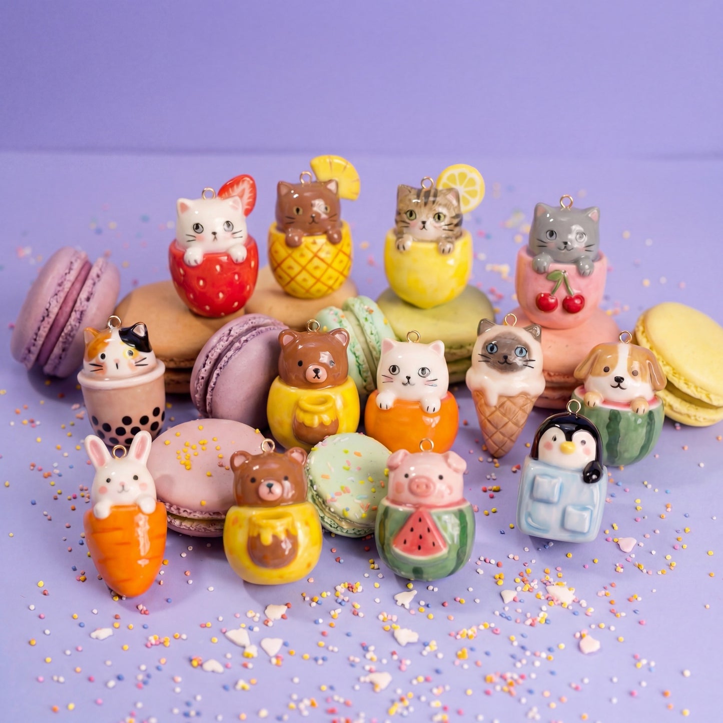 Necklace/Bracelet Pendant <Fruit Cup Animal Charm Collection>