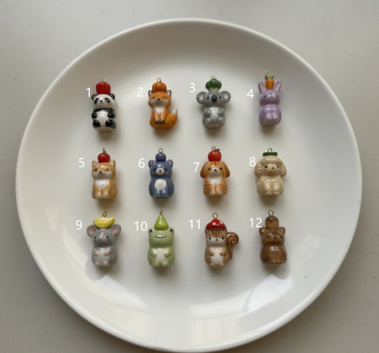 Necklace/Bracelet Pendant <Mini Kawaii Animal Charms>