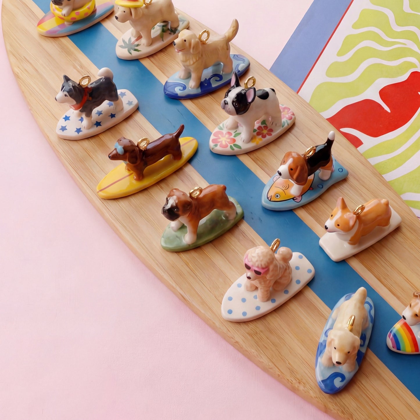 Necklace/Bracelet Pendant <Lovely Surfing Puppies>