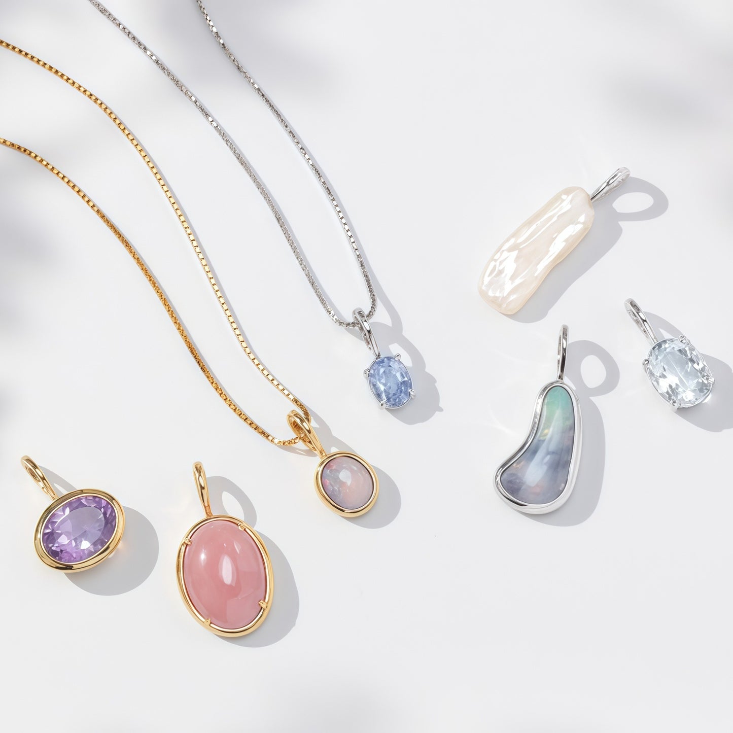 Mixed Shape Pendant Charms <Colorful Gemstone Pendant>