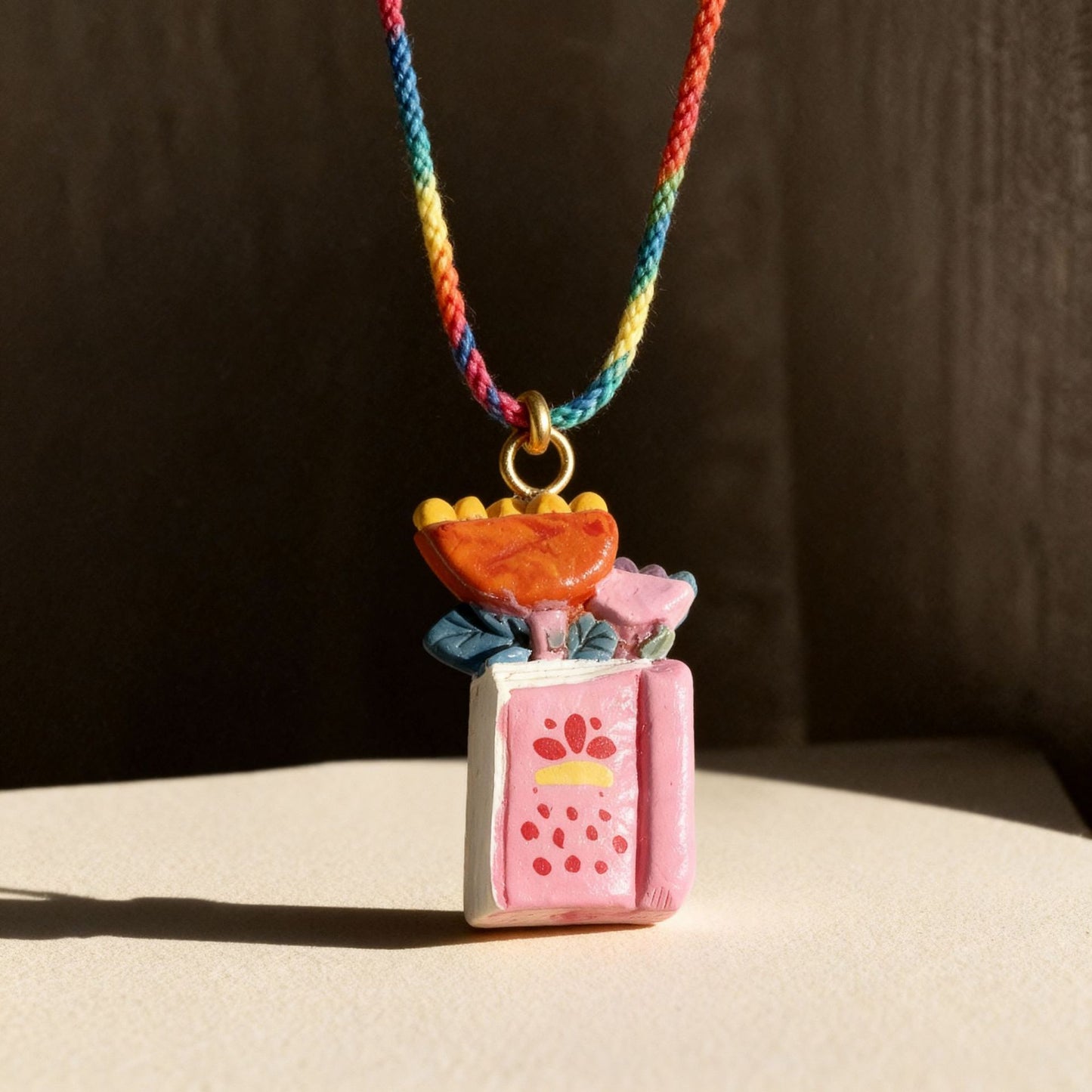 Necklace/Bracelet Pendant <Flowers and Books>