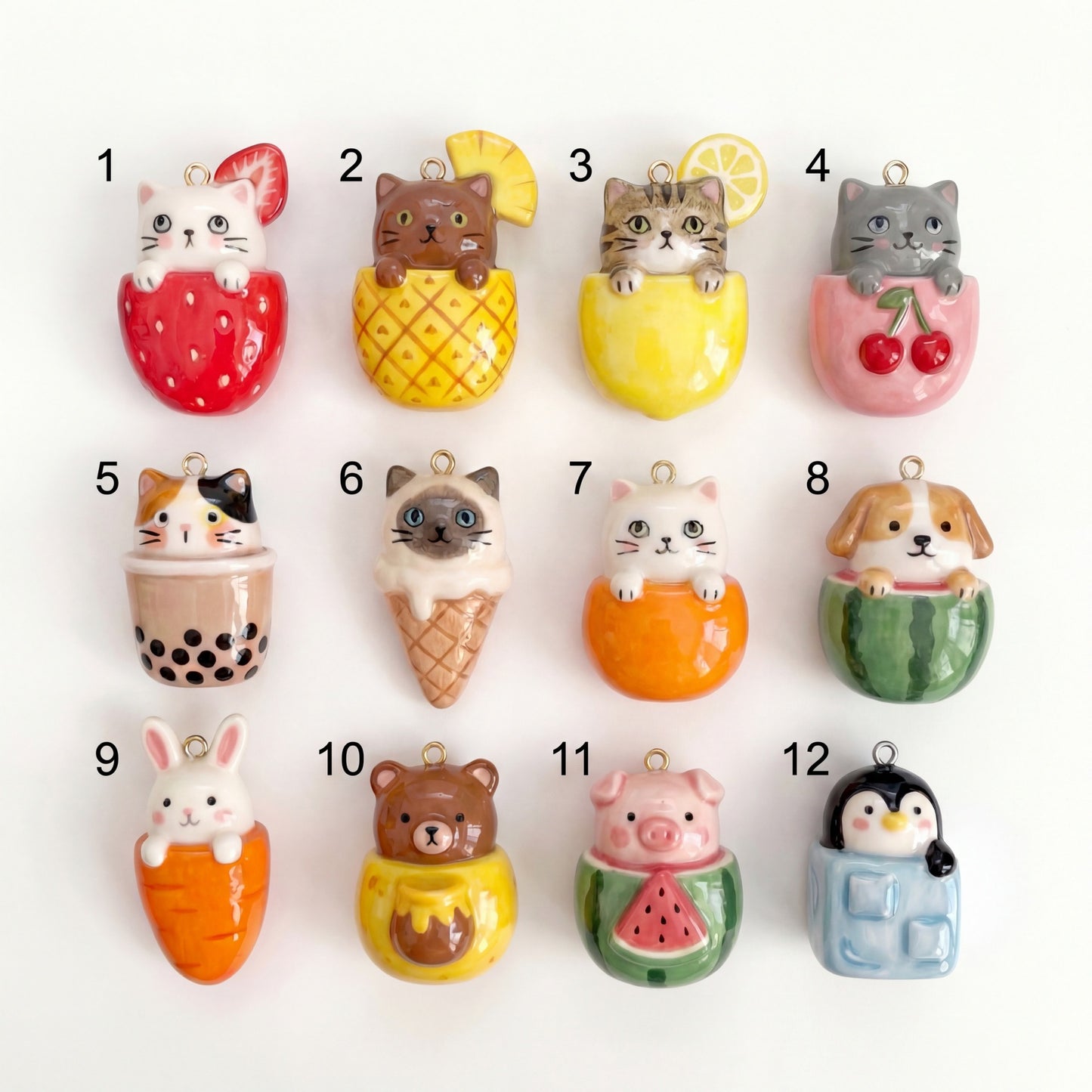 Necklace/Bracelet Pendant <Fruit Cup Animal Charm Collection>